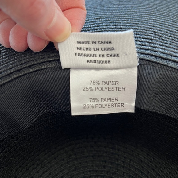 ❤️HOST PICK❤️ NINE WEST Glam Very Wide Brim Black Sun Hat - Picture 12 of 15